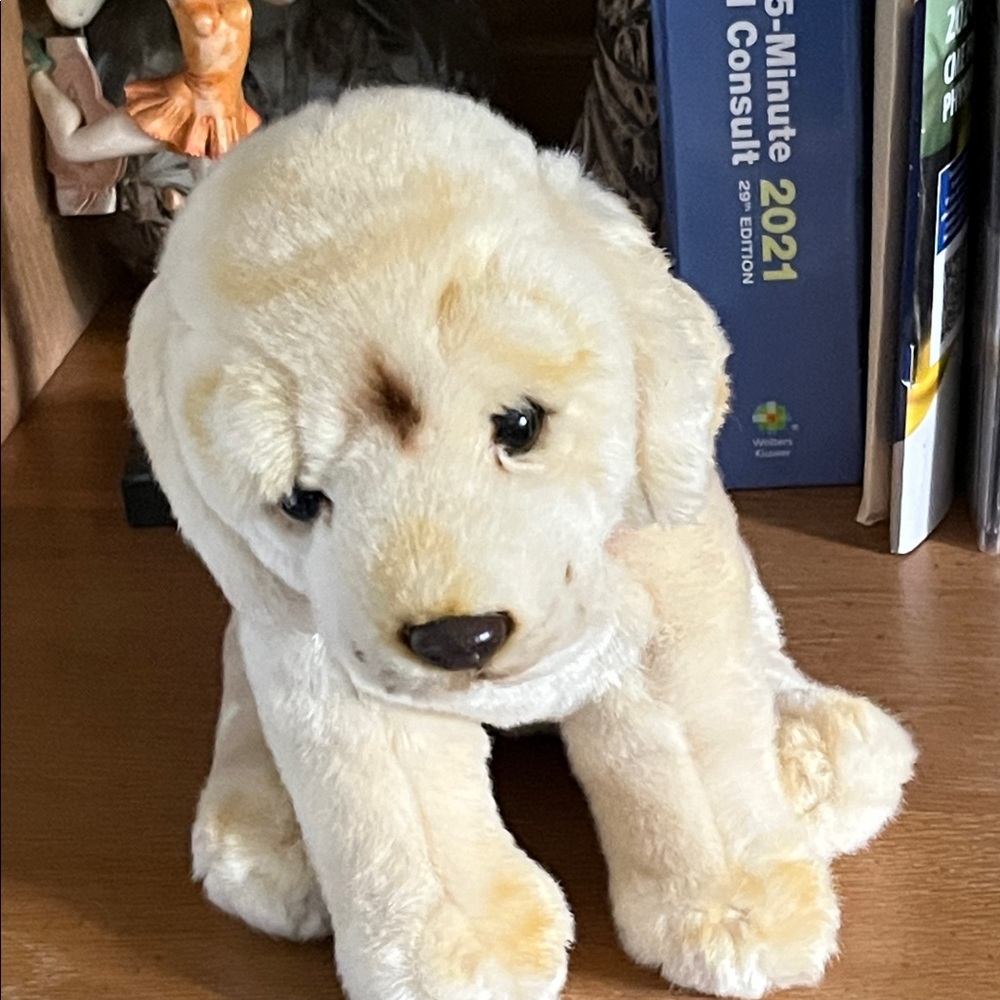 FAO Schwarz Cream Plush Dog Toy